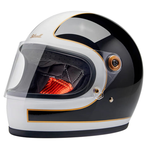 GRINGO S ECE R22.06 HELMET - GLOSS WHITE / GLOSS BLACK TRACKER