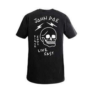JOHN DOE LIVE FAST SKULL T-SHIRT BLACK